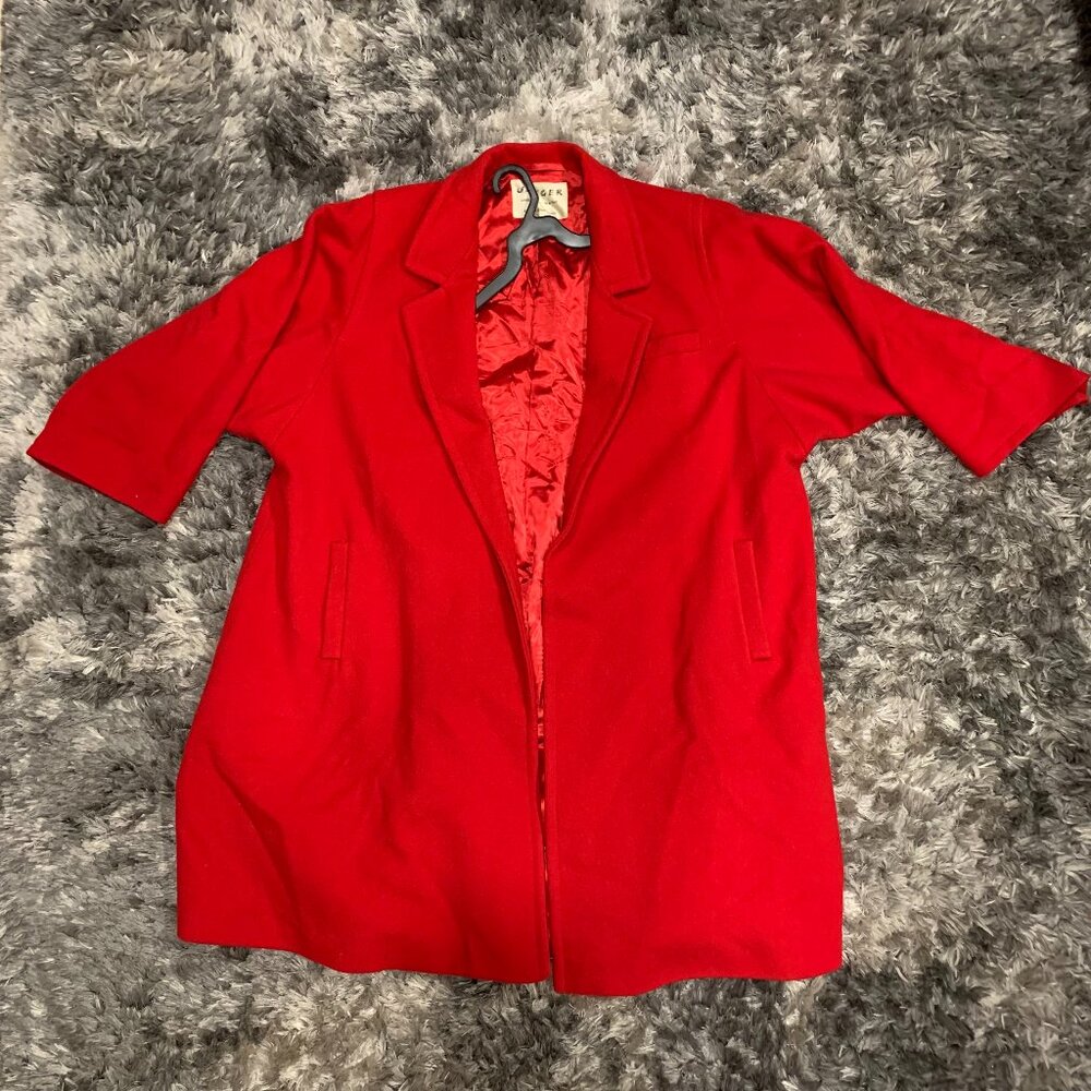 Vintage Jaeger 100% Wool Red peacoat. Size Medium. Linning 100% Viscose